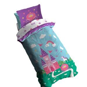 NEW Sunny Side Up Princess Castle 5 Piece Twin Comforter + Sheet Set